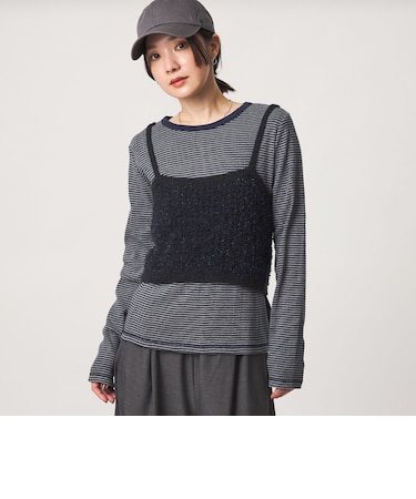 【WEB限定】<at ease>マルチボーダー プルオーバー カットソー