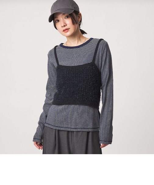 【WEB限定】<at ease>マルチボーダー プルオーバー カットソー
