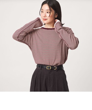 【WEB限定】<at ease>マルチボーダー プルオーバー カットソー