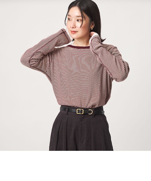 【WEB限定】<at ease>マルチボーダー プルオーバー カットソー