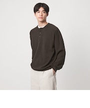 ブークレ サドル ヘンリーネック 長袖 ニット