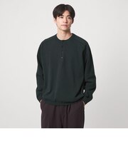 ブークレ サドル ヘンリーネック 長袖 ニット