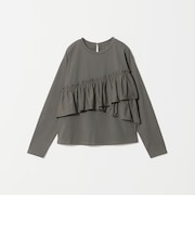 【WEB限定】<at ease>フロント フリル ロングスリーブ カットソー UVカット