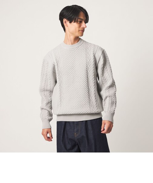 <GIM>アラン 7G クルーネック ニット