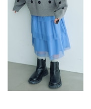 プリーツ チュール ティアードスカート / キッズ 110cm―130cm