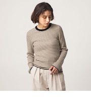 【WEB限定】<at ease>マルチボーダー プルオーバー ニット