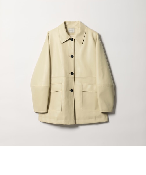 【WEB限定】<at ease>レザーライク ブルゾン