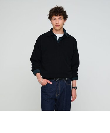 FINE BASIC カシミヤ スキッパー ポロニット