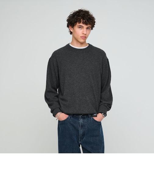 FINE BASIC カシミヤ クルーネック ニット