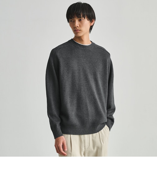 フェード サドル クルーネック ニット -ハンドウォッシャブル-