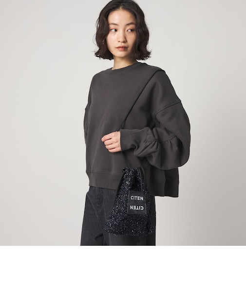 ＜CITEN＞キラキラニットクリアロゴキンチャクショルダーバッグ