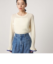 <CITEN>バイカラーソデフリルニット
