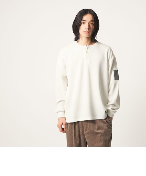 <CITEN>ヘンリーネックワッフルロングスリーブシャツ