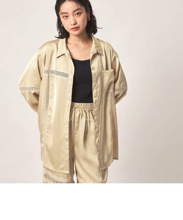 ＜CITEN＞サテンレースオーバーシャツ