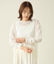 シアーワッフルロングスリーブTシャツ