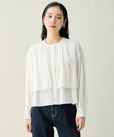 ラッフルクロップドシャツ