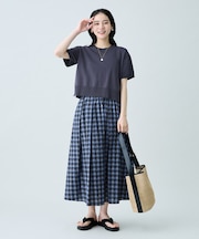 【2SET】ニット×チェックスカートセット