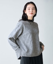 サイドスリットジャカードプルオーバー