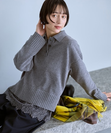 【WEB＆一部店舗限定】モールポロカラーニット