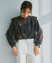 【洗える】ラッフルレース トップス
