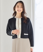 バイカラーラメニット カーディガン