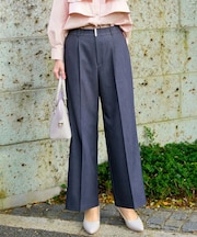 褒めらレディストレッチ ワイドパンツ
