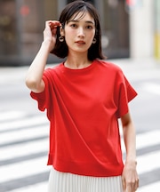 【and GIRL掲載/アイスタッチ】フレンチスリーブ ニット