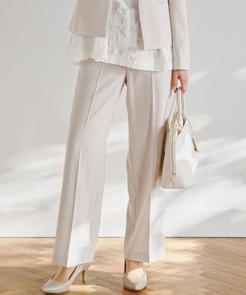 【VERY・CLASSY.・LEE掲載/セットアップ対応】トリアセダブルジョーゼット フルレングス パンツ