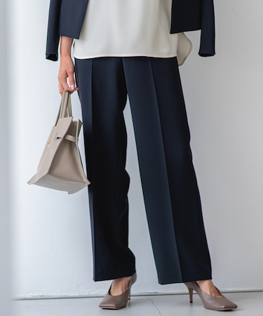 【VERY・CLASSY.・LEE掲載/セットアップ対応】トリアセダブルジョーゼット フルレングス パンツ