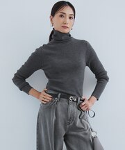 【Oggi1月号/CLASSY.11月号掲載】ウーステッドウール リブタートルネック ニット