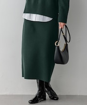 【洗える】カシミヤブレンド Iライン ニットスカート