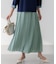 【洗える】シアーコンビ プリーツ スカート