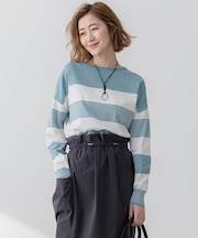 【洗える】コットンポリエステルストレッチ ショート ニット