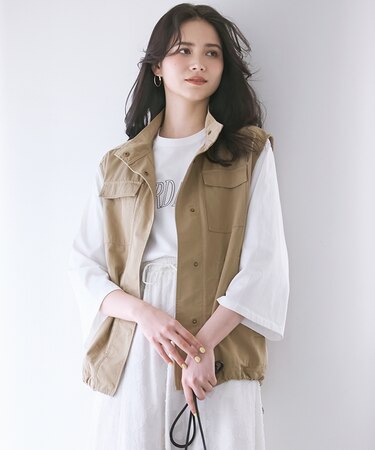 【SLOW/一部店舗限定】MVSコットン フレア袖 ロゴTシャツ