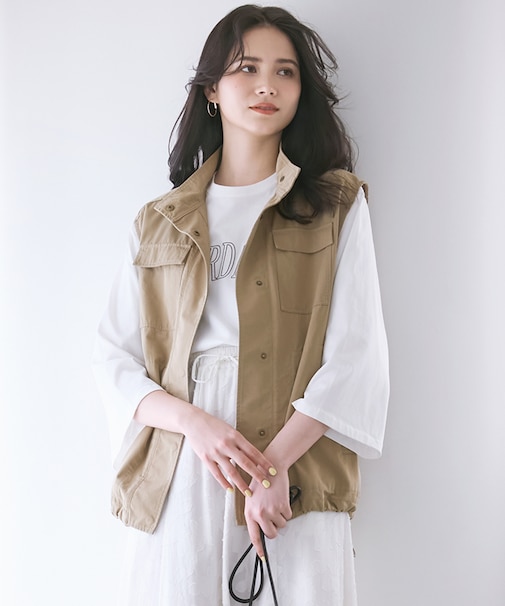 【SLOW/一部店舗限定】MVSコットン フレア袖 ロゴTシャツ