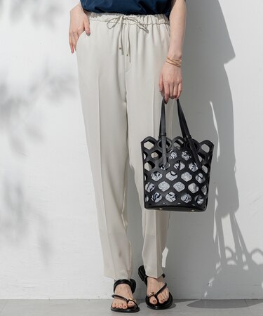 【Oggi・CLASSY.掲載】ストレッチジョーゼット テーパード パンツ