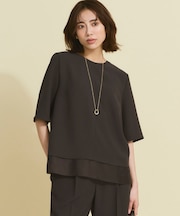【VERY・Oggi掲載】ストレッチジョーゼット シアーコンビ カットソー