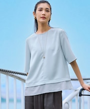 【VERY・Oggi掲載】ストレッチジョーゼット シアーコンビ カットソー