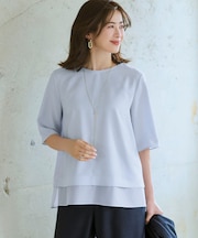 【VERY・Oggi掲載】ストレッチジョーゼット シアーコンビ カットソー
