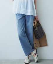 【FUDGE掲載/接触冷感】23区DENIM サマー タック ワイド パンツ