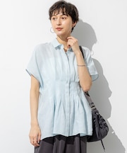 【洗える】LIBECOリネン タック デザイン シャツ