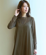 【洗える】シアーベロア ロングスリーブ Tシャツ