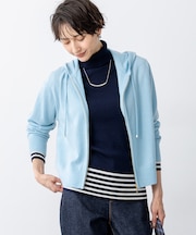 【見上愛さん着用/洗える】ピュアカシミヤ ジップアップ ニット パーカー