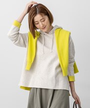 【洗える】ダブルフェイスニット パーカー