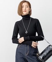 【滝沢眞規子さん着用/WEB限定カラーあり】ウーステッドウール リブタートル ニット