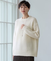 【見上愛さん着用/STORY・VERY掲載】ブラッシュドエアーウール ファンシーニット