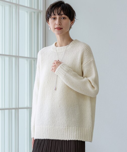 【見上愛さん着用/STORY・VERY掲載】ブラッシュドエアーウール ファンシーニット