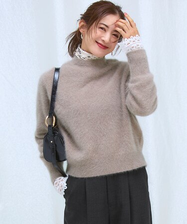 フォックスカシミヤファー ショート丈 ニット
