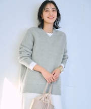 モヘヤミックススパングル Vネック ニット