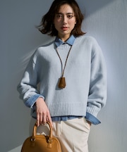 【GISELe掲載】ウールカシミヤ パフスリーブ ニット